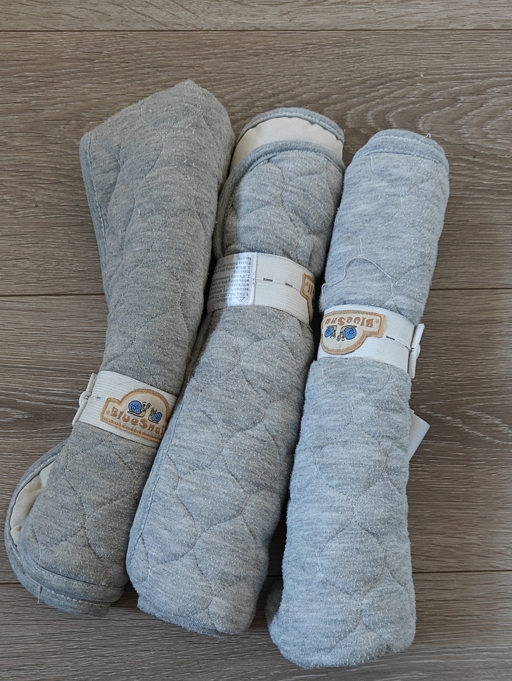 Baby Changing Pad Liners Cloth Quilted Grey X3